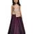 Kids Brown Top And Maroon Lehenga