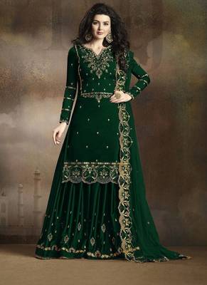 Green embroidered silk salwar 1