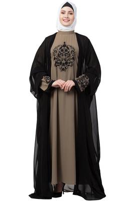 Women Double Layered Embroiderydubai Abaya 1