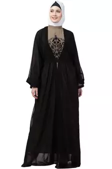 Women Double Layered Embroiderydubai Abaya