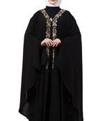 Women Black Double Layered Irani Kaftan Abaya
