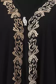 Women Black Double Layered Irani Kaftan Abaya