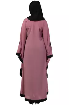 Black and Pink Kashibo Resham Embroidered Kaftan