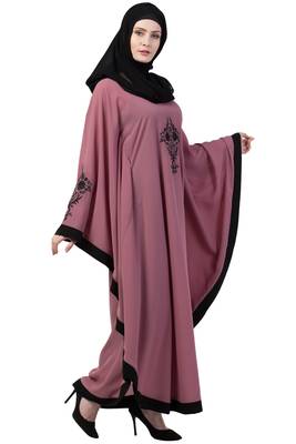 Black and Pink Kashibo Resham Embroidered Kaftan 3