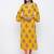 Women's Mustard Rayon Buta Print Straight Kurta