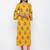 Women's Mustard Rayon Buta Print Straight Kurta