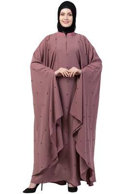 Women Designer Irani Kaftan Abaya-Puce Pink 1