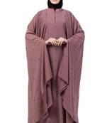 Women Designer Irani Kaftan Abaya-Puce Pink