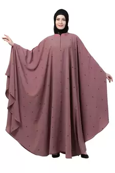 Women Designer Irani Kaftan Abaya-Puce Pink