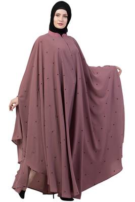 Women Designer Irani Kaftan Abaya-Puce Pink 4