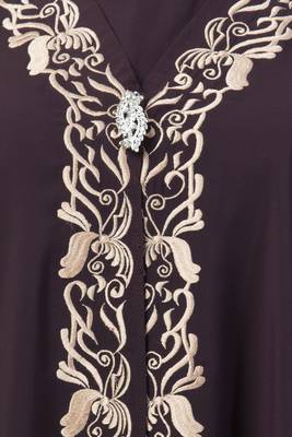Women Double Layered Irani Caftan Purple 5