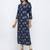 Women's Teal Rayon Self Design Straight Kurta