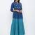 Women's Navy Blue Cotton Cambric Tye Dye Print Anarkali Kurta