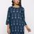Women's Teal Rayon Applique Straight Tunic Kurti