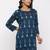 Women's Teal Rayon Applique Straight Tunic Kurti