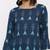Women's Teal Rayon Applique Straight Tunic Kurti