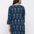 Women's Teal Rayon Applique Straight Tunic Kurti