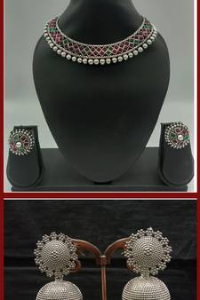 Silver Earrings & Necklace Combo