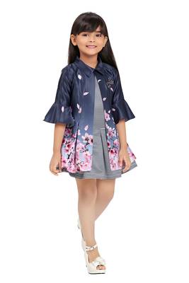 blue printed kids frocks 1