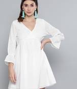 White Schiffli Shift Dress