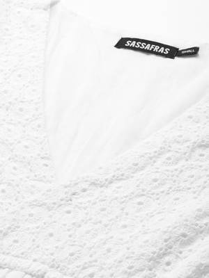 White Schiffli Shift Dress 5