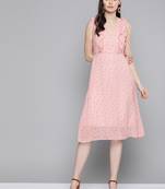 Pink Polka Dot Midi Dress