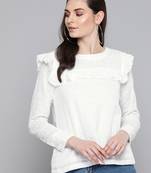 White Schiffli Front Yoke Top