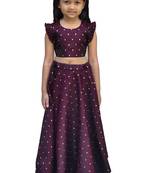 Kids Maroon Blouse And Lehenga Choli