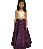 Kids Cream Blouse And Maroon Lehenga Choli