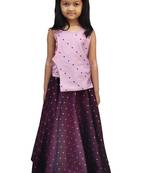 Kids Dark Pink Top And Maroon Lehenga Choli