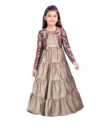 fawn plain kids girl gowns 1