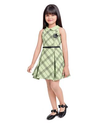 green printed kids frocks 1
