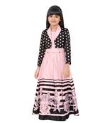 pink embroidered kids girl gowns