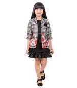 black printed kids frocks