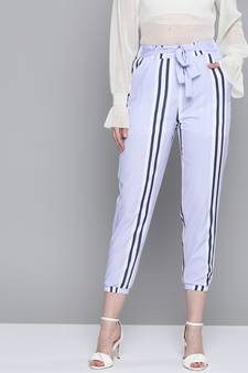Lavender Stripe Belted Jogger