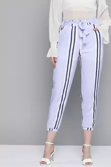 Lavender Stripe Belted Jogger