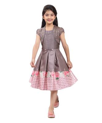 pink printed kids frocks 1