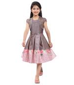 pink printed kids frocks