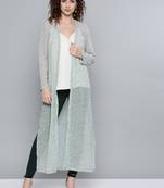 Olive Ditsy Floral Side Slit Longline Shrug