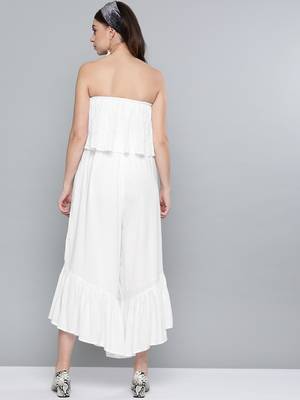 White Schiffli Off Shoulder Jumpsuit 3