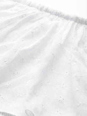 White Schiffli Off Shoulder Jumpsuit 5