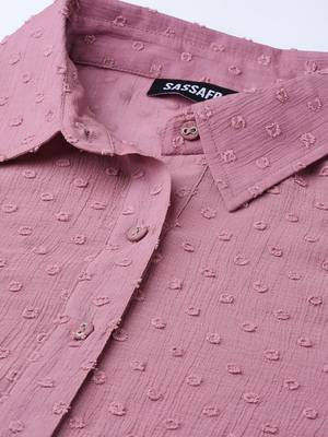 Purple Dobby Sheer Boxy Shirt 5