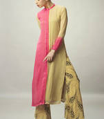 Beige and Pink Georgette Kurti
