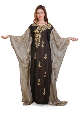 digitel print  moroccan islamic dubai kaftan farasha aari and stone work dress 1