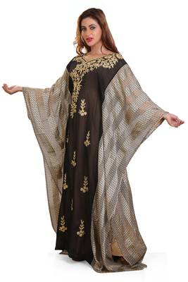 digitel print  moroccan islamic dubai kaftan farasha aari and stone work dress 2