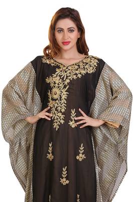 digitel print  moroccan islamic dubai kaftan farasha aari and stone work dress 3