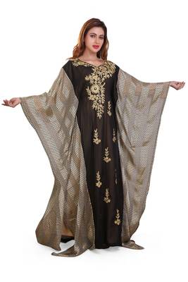 digitel print  moroccan islamic dubai kaftan farasha aari and stone work dress 4