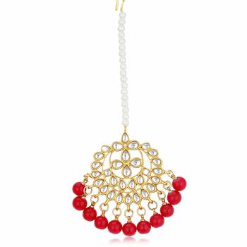 Wedding Wear Kundan Beaded Necklace Set With Mang Tikka 5