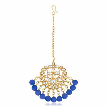 Wedding Wear Kundan Beaded Necklace Set With Mang Tikka 4