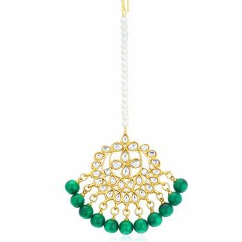 Wedding Wear Kundan Beaded Necklace Set With Mang Tikka 5